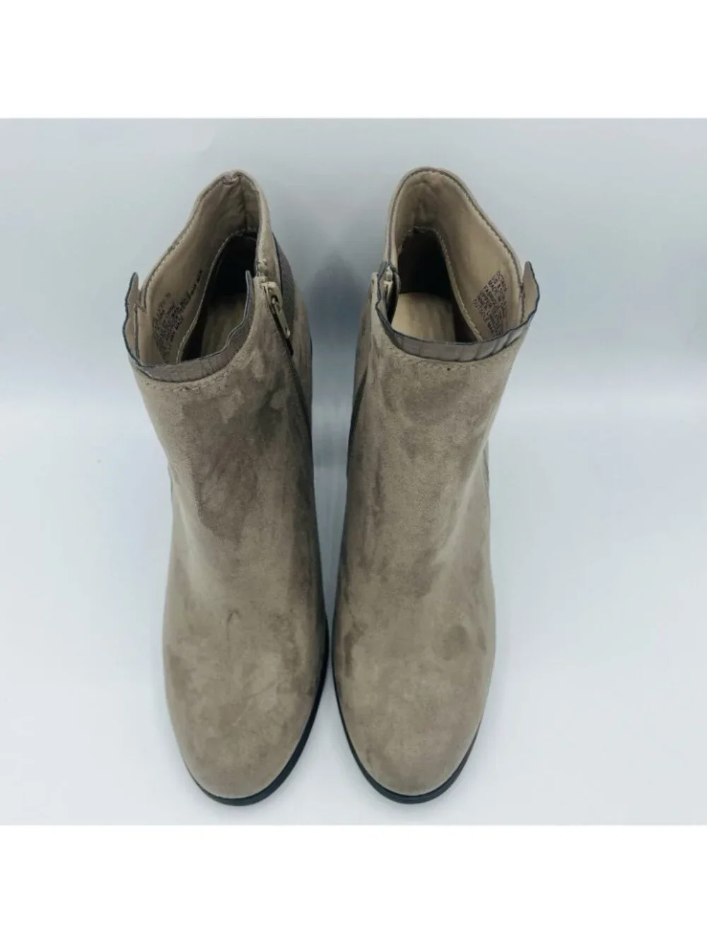 Shoedazzle Shoes Womens Size 8.5 Taupe Octavia Zip High Heeled Ankle Booties